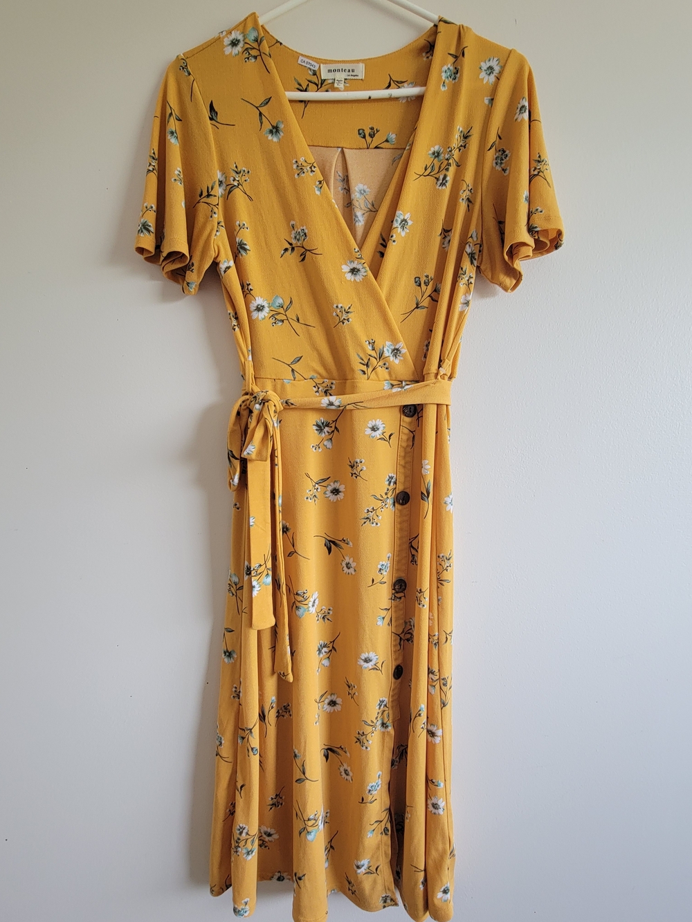 Yellow Floral Midi Dress